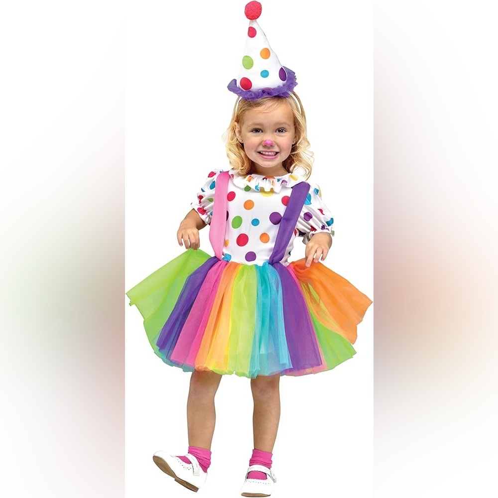 Colorful Clown Costume for toddler girl